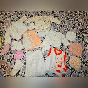 Hand Knit Baby Vests And Socks
